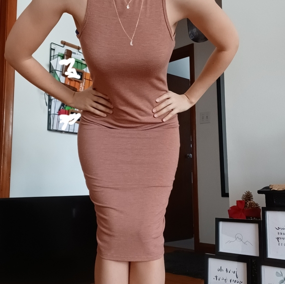 🌱Host Pick🌱 Nude Bodycon Midi Dress, Forever 21 - Picture 12 of 14